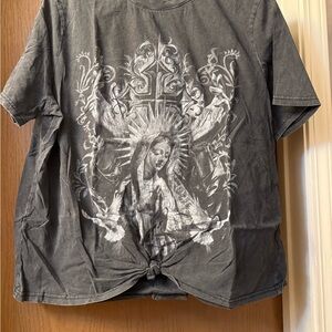 ROMWE Charcoal Graphic Tee